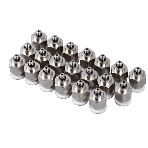 20 stk Pneumatisk lige tryk hurtigkoblingskobling Rørfittings Push To Connect Fittings