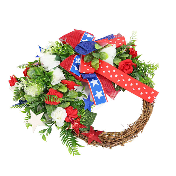 4 juli Patriotic Wreath Independence Day Kransdekorationer för ytterdörren öppen spis
