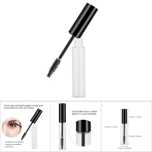 5 färger 10 ml Tom Mascara Tube med ögonfransstav Tom Mascara Behållare Flaska #4