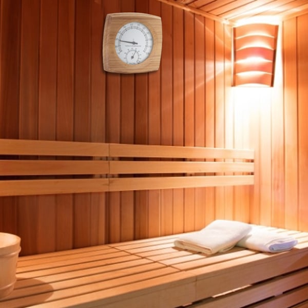2-in-1 sisätilojen puinen termohygrometrin termometri Hygrometrin höyryhuoneen saunan tarvikkeet