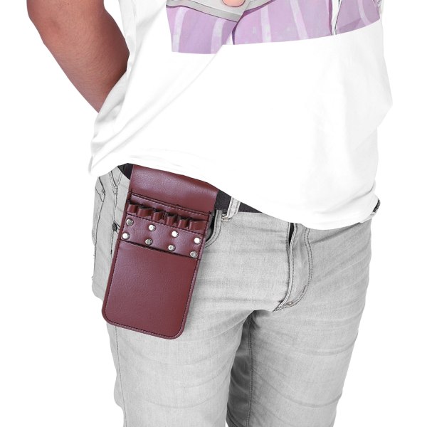 Bärbar Pocket Quiver PU Läder 6st Arrow Midjehållare Väska Bågbågskytteutrustning (Brun)