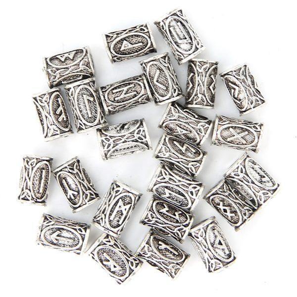 24 stk Viking Hårperler Legering Vintage Dreadlock Perler Menn Skjeggrør Hårdekorasjon