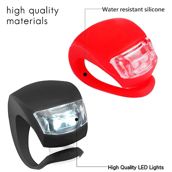 6 kpl LED-valo yöpyöräilyturvallisuusvaroitus sammakko geometrinen etu- ja takavalo