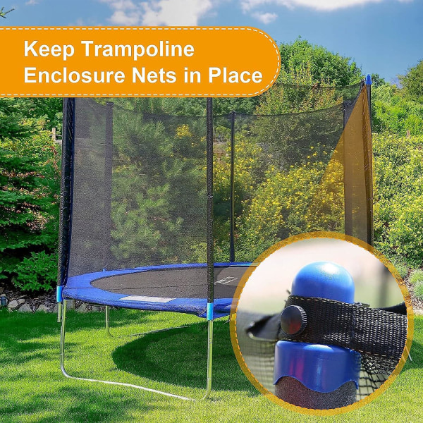1,5 tommer diameter trampolinkabinet stanghætte med skruetommelfinger, blå, 8 stk.