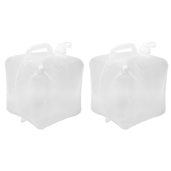 2 st Hopfällbar vattenbehållare med tapp Inget sömläckage Vikbar plastförvaringskanna 10L