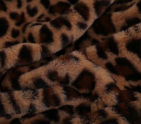 Leopardmønstret Pv-teppe Kaninteppe Krystallfleece Sofateppe Hane-teppe yellow brown 160*200cm