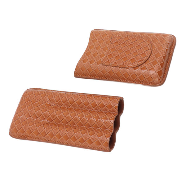 3 Sticks Bärbart Cigarrfodral Läder Cigarr Humidors Resefuktighetskräm Cigarrfodral för män Presenter Aurantium