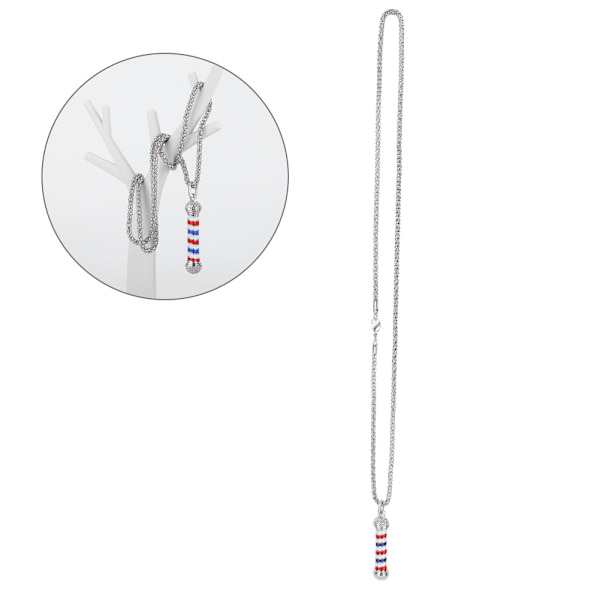 Barber Shop Turn Light Lamp Pendel Halsband Speciellt unikt tillbehör Silver