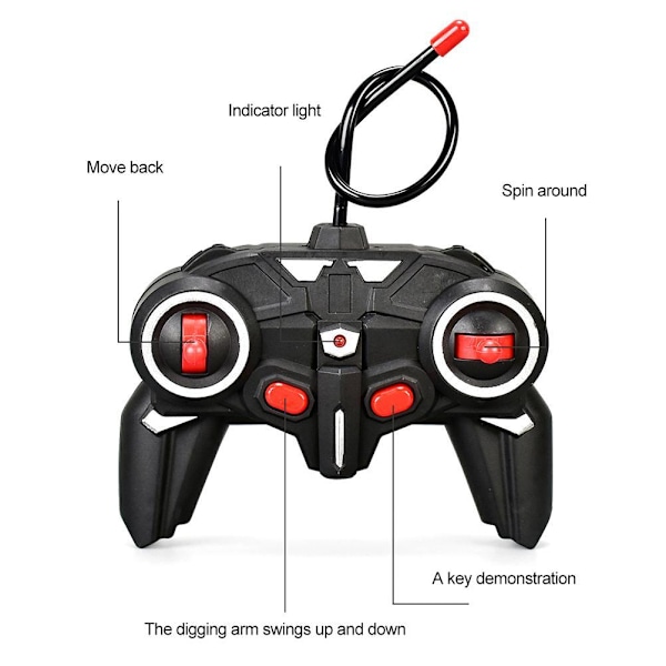 Fjärrkontroll Grävmaskin Leksak Byggfordon RC Traktor Lastbilar Leksaker Presenter för pojkar Flickor Barn