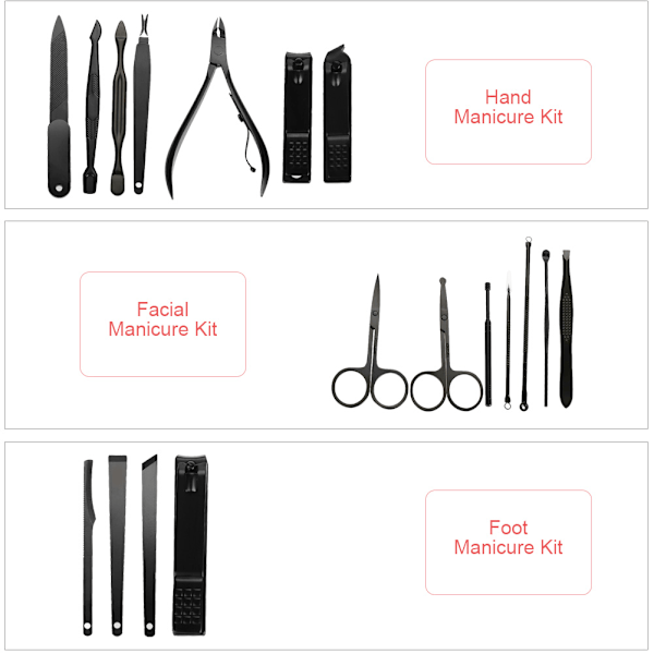 Profesjonell neglklipper i rustfritt stål Tånegl Pedikyr Corrector Tool Clippers Kit