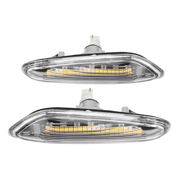 Par LED dynamiskt flytande sidoblinkerslampa passar för E90 E91 E92 E93 E60 E87 E82 E46 Vit