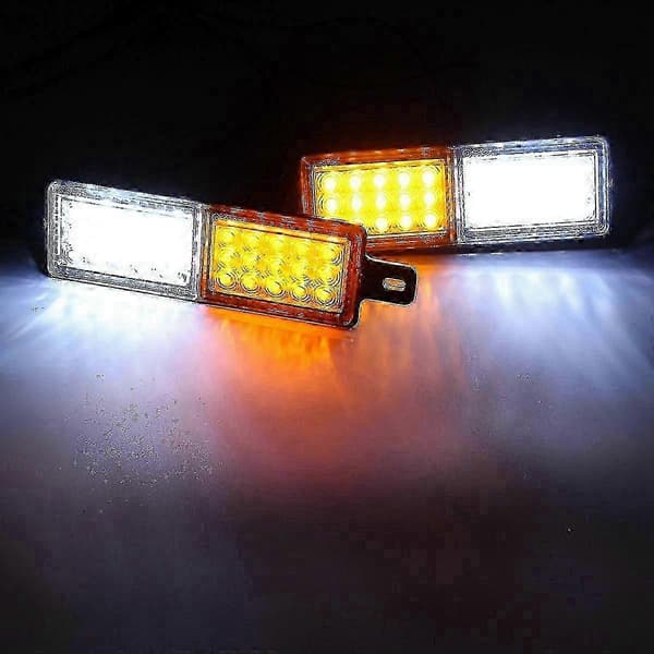 2X Universal 30 LED frontblinklys, bullbar, sidemarkeringslys, 10-30V parkeringslys Amber  White