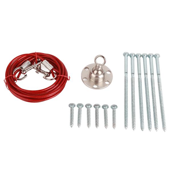 Hundebånd til tunge hunde i rustfrit stål med kabel til store hunde til udendørs camping 5 m / 16,4 fod