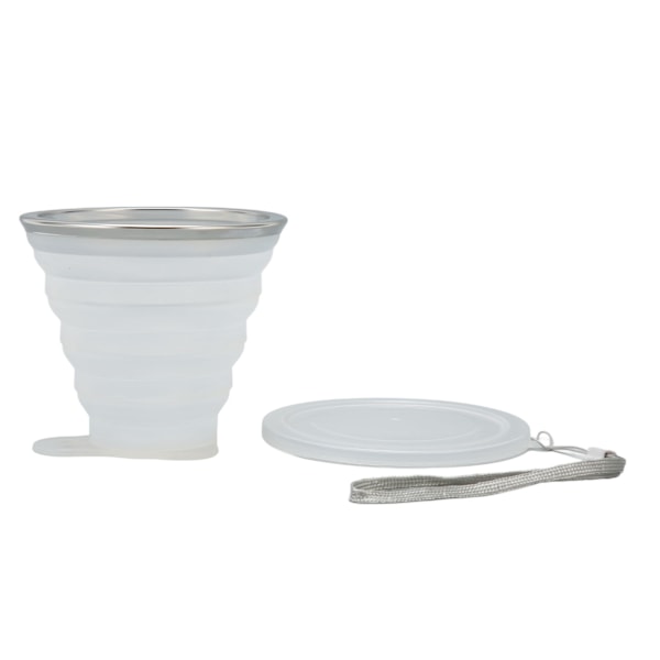 Hopfällbar Vattenkopp 270ml Livsmedelsgodkänd Silikon Transparent Flexibel Vikbar Campingkopp för Resor Kontor Utomhus