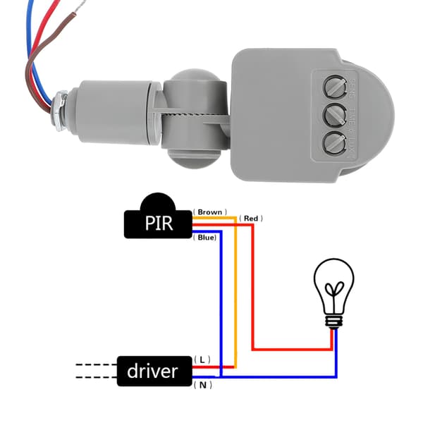 Intelligent infrarød bevegelsessensor for menneskekroppen LED-lyssensor 85-265V