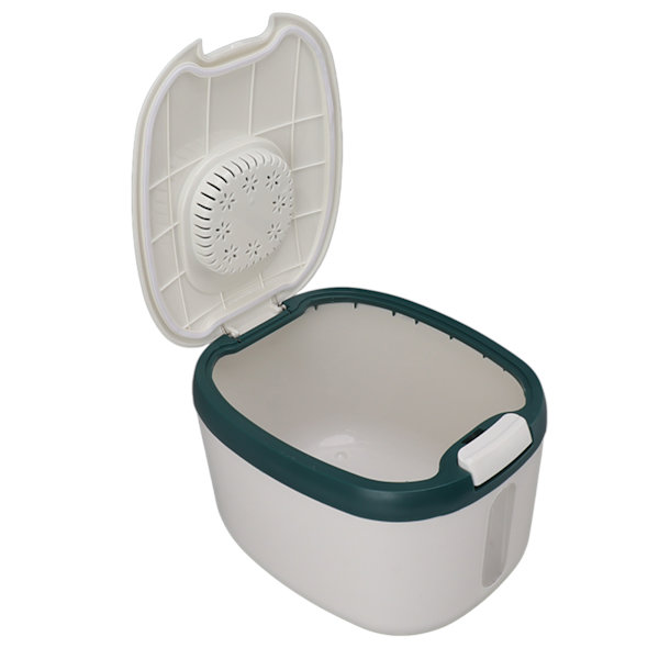 Risbeholder Buggsafe Luktfri Lufttett Risboks med Gjennomsiktig Vindu for Korn Sukker Mel S Grønn (5 kg/11,0 lb)