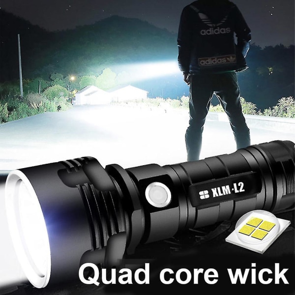 Led-ficklampa med hög ljusstyrka, kraftfullaste USB uppladdningsbar  ficklampa, Ipx6 Vattentät för camping/utomhus/nödblinkning och varje dag  25W f4fa | 25W | Fyndiq