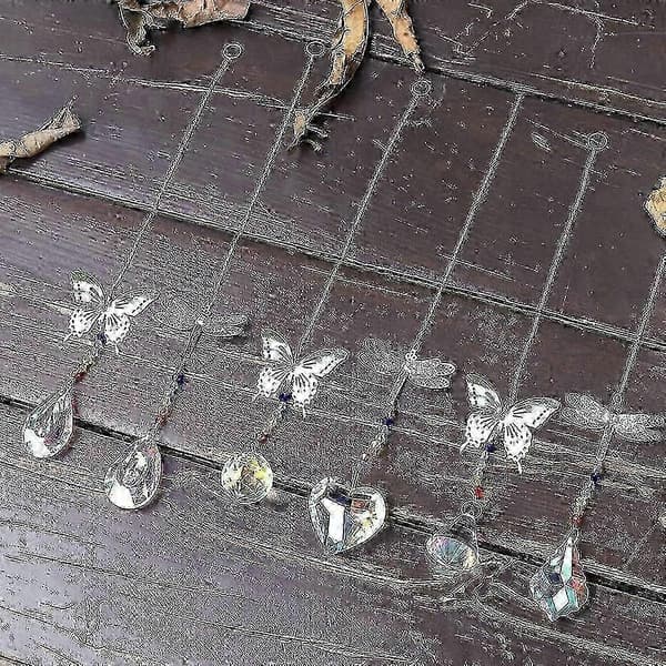 6 stk krystal guldsmed sommerfugl solfanger hjem bilindretning