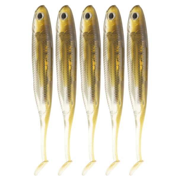 5 stk Kunstig fiskesluk Myk PVC Padle Tail Shad Fiske lokker Fiskeredskaper Tilbehør