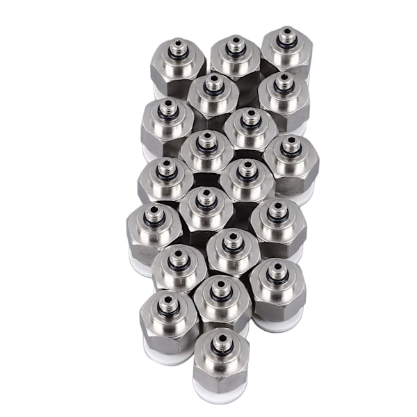20 stk Pneumatisk lige tryk hurtigkoblingskobling Rørfittings Push To Connect Fittings