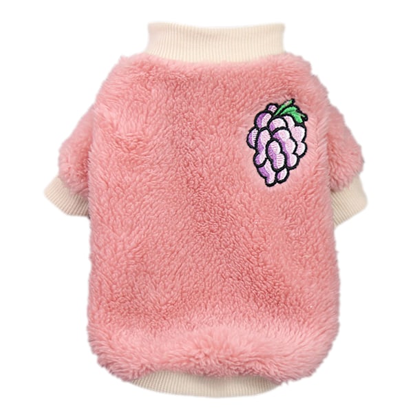 Plysch för valp Kläder Varma Bekväm Hudvänlig Elastisk Rund Hals 2 Ben Hund Plysch Kläder för Husdjursmaterial Rosa Grape M