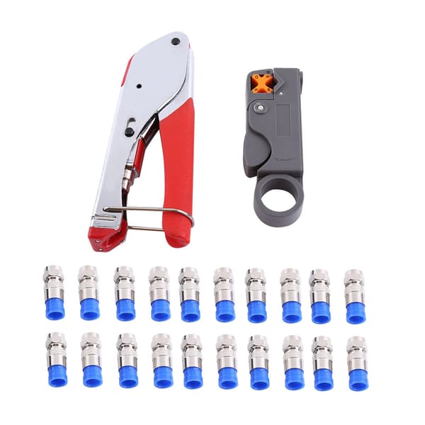 Coaxial Cable Wire Stripper RG6/RG59 Compression F-Connector Wire Crimping Tool