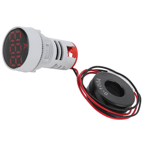 Digital strömmätare Kristallpanel Amperemeter Rund signalindikator AC 220V AD16‑22DSARed