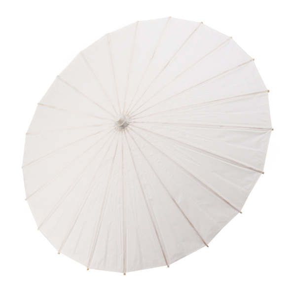 Lasten paperi sateenvarjo bambu ja paperi kiinalainen tyyli Elegantti valkoinen DIY paperi sateenvarjot koristeluun 83 cm/32,7 tuumaa