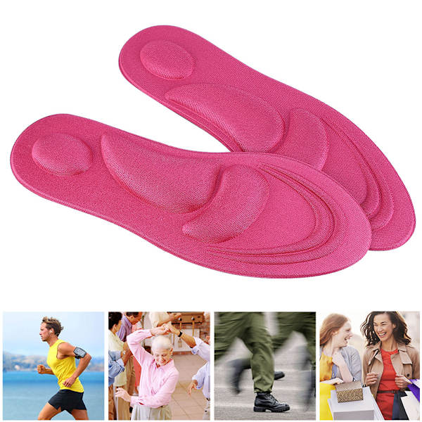 Ortotiske indlægssåler Flade fødder Arch Support Memory Foam indlægssål Sko Pad Comfort Rose Red til kvinder