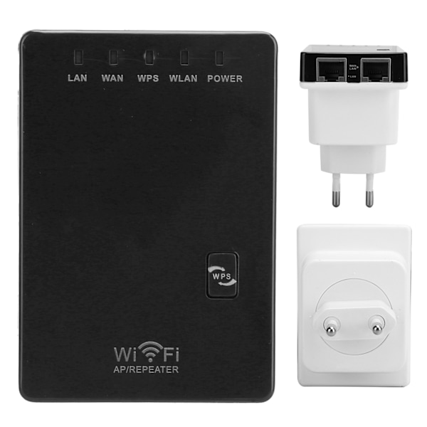 Trådløs Netværksrouter Wifi Single Boost Repeater SSID Forstærker 300mbps 100-240VEU Stik