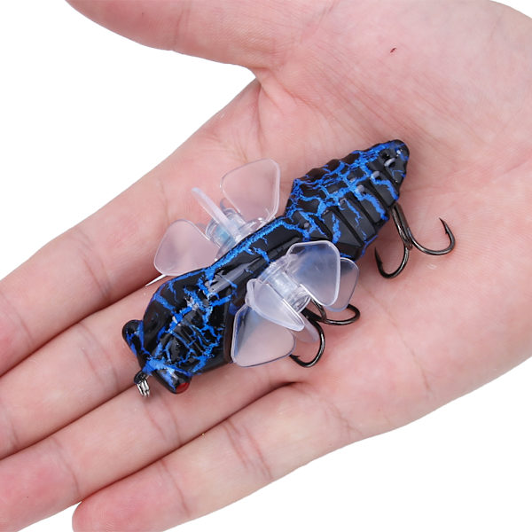 Hard Fish Lure Bionic Cicada Shape fiskebete med roterande snurrar Propeller Diskantkrok 7,5 cmY238-9