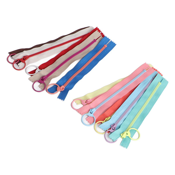 10 stk DIY Veske Glidelåser for Søm 10 Farger Resin Glidelås Separasjon Jakke Glidelåser for Klesposer Hjemmetekstil 20 cm