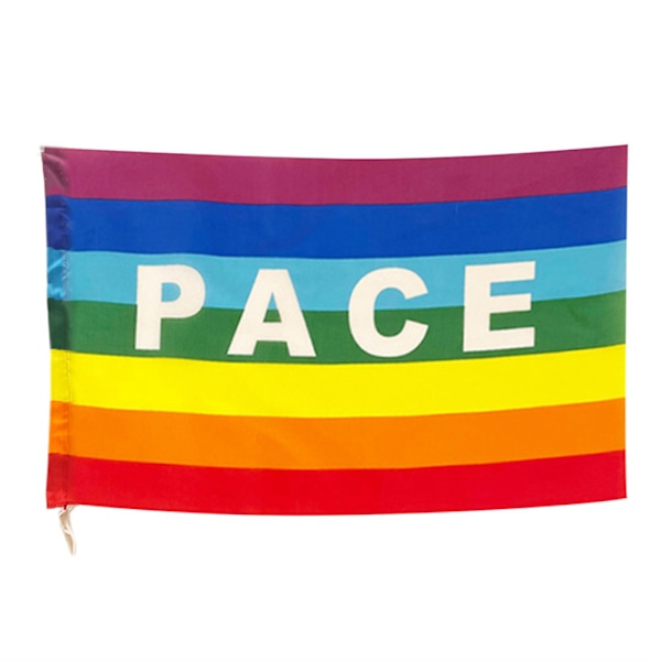 Färgglad Fredsflagga Polyester Pacifistflagga 90 X 145 cm Fredsbannerflaggor för trädgårdsbalkong utomhus