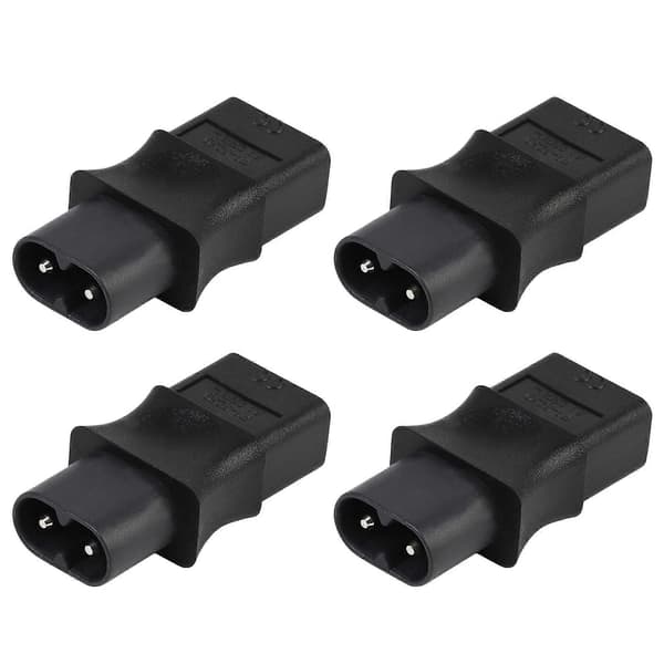 4x 2-bens IEC 320 C8 han til IEC 320 C9 hun strømadapter 6A/250V EU industriel strømomformer Black