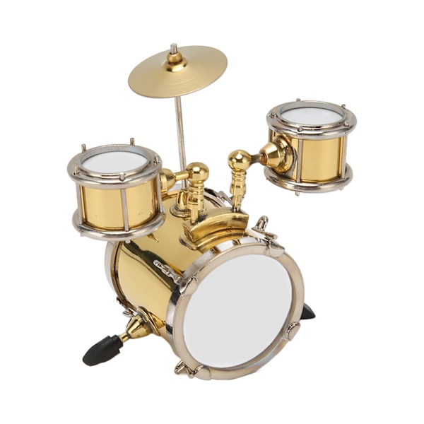 Miniatyrtrumset Replika Musikinstrument Modell Mini-trumset Dockhusprydnad Trumslagare Present Heminredning med ask