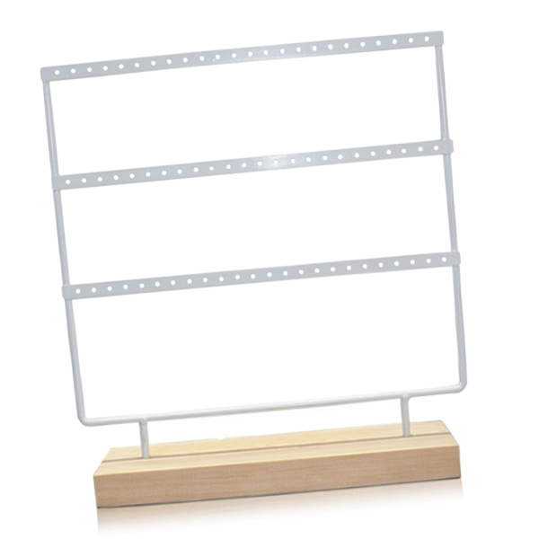 Smyckesställ 3 lager Elegant stil Kompakt Järnmaterial med stor kapacitet Dekorativt Praktiskt förvaringsställ för örhängen för display Vit