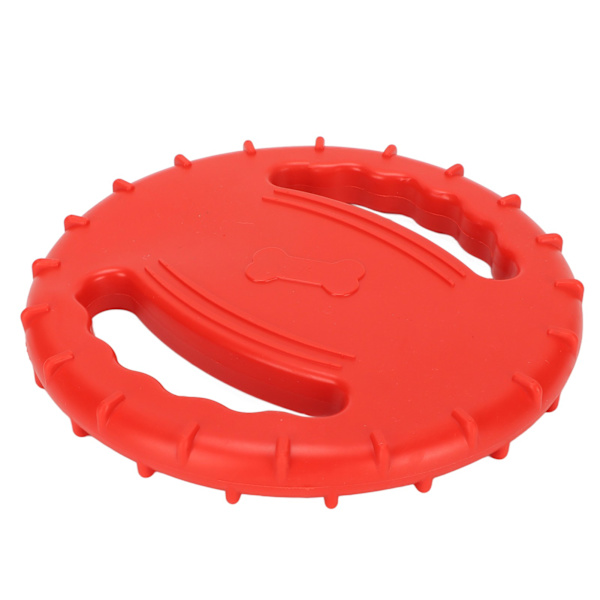 Hund Flying Disc Leksak Flexibel TPR Pipande stressavlastning 2 sidor ihålig design Pet Training Flying Disc för stora hundar Röd