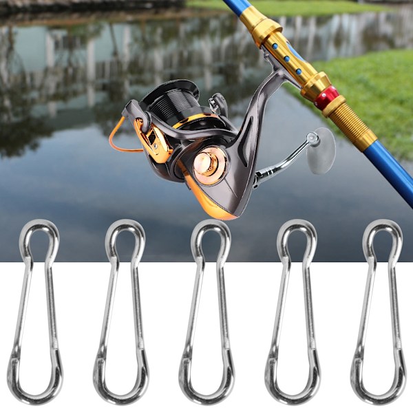20 st/påse Hawaii-klämmor Rostfritt Stål Stift Kraftfull Snabblänk Klämma Fiskeutrustning Interlock Tillbehör 6#