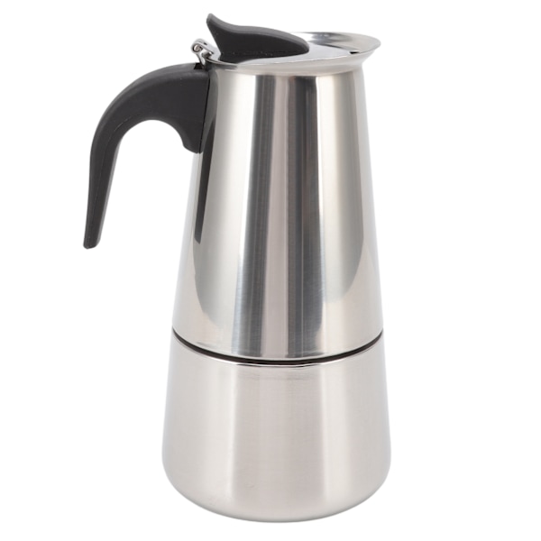 Kaffebryggare Livsmedelsklassad bärbar Moka-gryta i rostfritt stål för hemma- och utomhuscamping