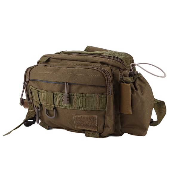 Kalastustarvikepussi Nylon 600D Kalastusvälineiden olkapussi vyöllä ulkoilmaan ja pyöräilyyn Khaki