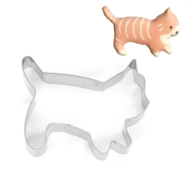 Cat Shape Cutter Rostfri kakform Fondant Bakverk Kex Gör det själv-verktyg