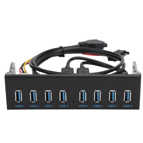 PC-datamaskin frontpaneladapter: USB 3.0 19PIN 8-ports hub med optisk enhetsforlengelse