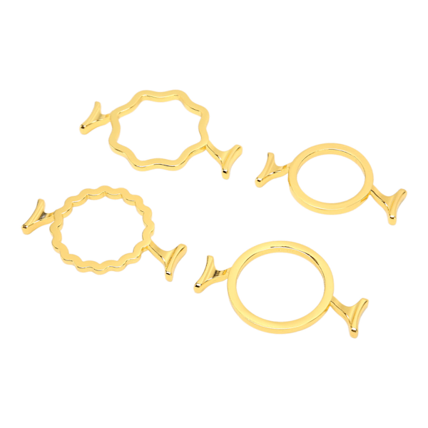 4 st Vaxsigillformar Guld Färg Zinklegering Blandad Stil Robust Hållbar Vaxsigill Stämpelringar för 2,5 cm 3 cm Stämpel