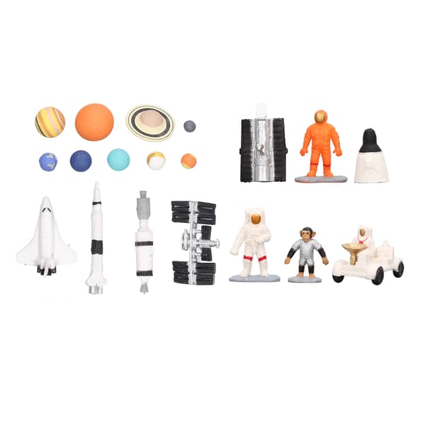 19 stk. rummodellegetøj Rumskib Satellit Månebil Astronaut 9 Planeter Space Model Series Sæt til børn
