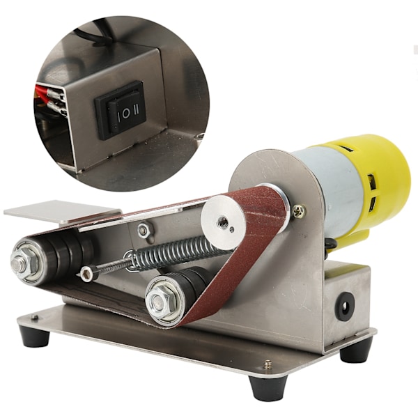 Mini båndslibemaskine Elektrisk gør-det-selv-polerings slibemaskine Slibemaskine AC110‑240VEU Stik 795（150W）