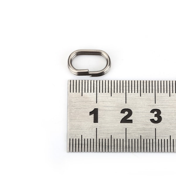 100 stk rustfrit stål ovale splitringe Svingbar Snap fiskeudstyr kontakt (9x15mm)