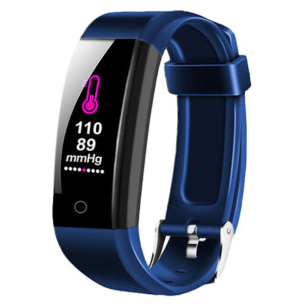W6 Smart Armbånd Helse Skrittteller Sportsklokke Multifunksjon Smart Pulsmåler Blå