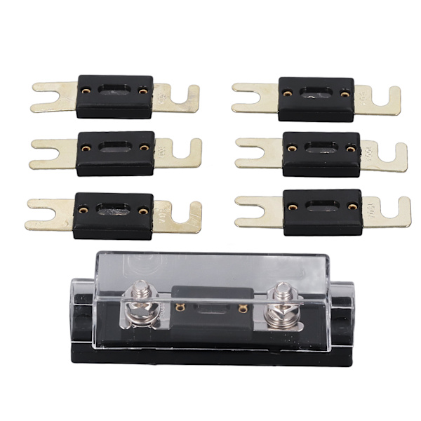 250A 48V sikringsholder Guldbelagt overflade Transparent låg Inline sikringsholder til bil RV