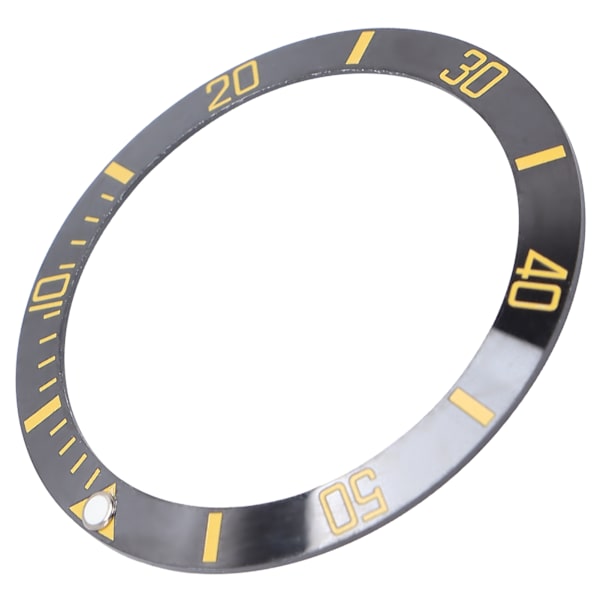 Ceramic Watch Insert Wristwatch Bezel Insert Loop Ring Replacement Parts (Black+Gold)