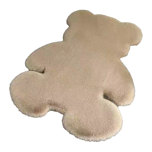 Söt Sovrumsmatta Mjuk Björnformad Shaggy Golvmatta för Barn Tonåring Flickor Rum Golv Vardagsrum Khaki 45x60